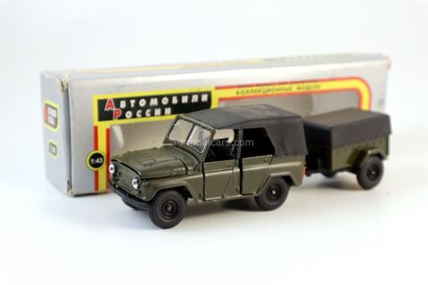 UAZ-469 with trailer khaki Agat Mossar Tantal 1:43