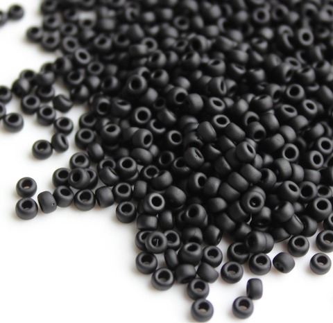 RR-0401F Бисер круглый Миюки 11/0 Черный матовый непрозрачный /Miyuki round 11/0 Black Matted