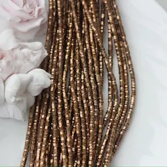 Гематин гематит, шестигранные бусины, 3*1 мм, шоколад, 1 нить, ГМ097