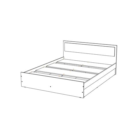 С/Г Мартина Кровать 1,4м (Белый глянец, венге)