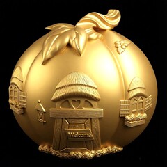 Силиконовый молд № 422 домик Тыква 2 D № 2 ( серия домики для гномов и фей)