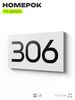 Номер на дверь 306, табличка на дверь для офиса, квартиры, кабинета, аудитории, склада, белая 120х70 мм, Айдентика Технолоджи