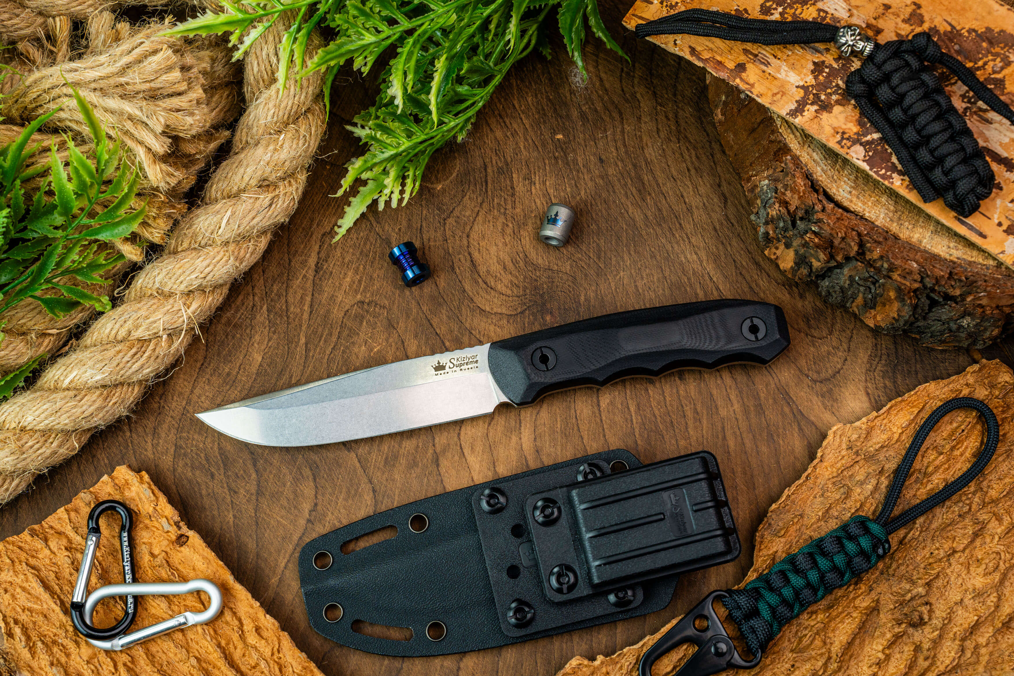 Туристический нож Echo AUS-8 StoneWash - Kizlyar Supreme