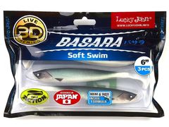 Виброхвост LUCKY JOHN Basara Soft Swim 3D, 6.0in (152 мм), цвет PG07, 3 шт.