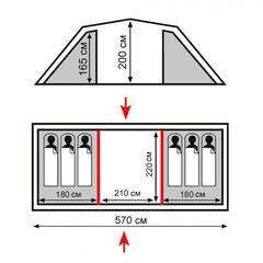 Палатка Totem Hurone 6 (V2), зеленая - 2