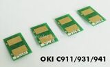 Чип для тонер-картриджа OKI C911, С931, С941 (45536415). Цвет голубой. Ресурс 24K