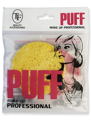 TF СТТ55 Спонж косметический круглый для умывания из натурального материала Бежевый/Розовый (2 шт.)