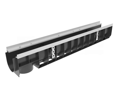 Лоток водоотводный Gidrolica Super DN100 ЛВ-10.14,5.15,5 – пластиковый, класс нагрузки E600