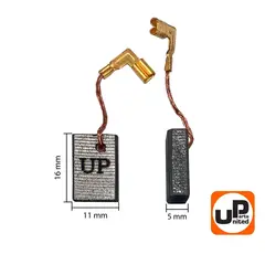 Щетка графитовая UNITED PARTS для MAKITA СВ-318 (аналог 191978-9) (10шт) 90-0433