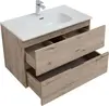 Aquanet 273989 Тумба с раковиной Алвита new 80 2 ящ. цв.дуб веллингтон белый (273989)