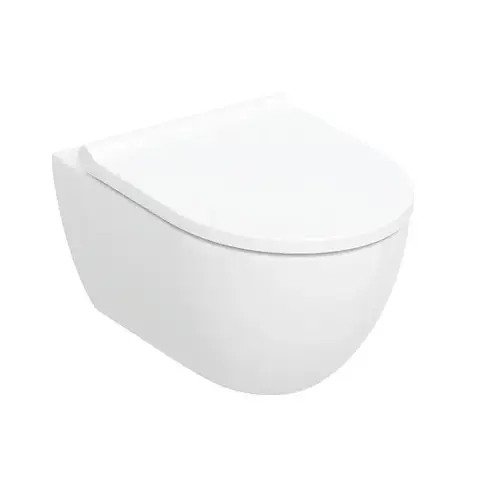 Geberit 502.718.00.1 502.718.00.1 Acanto Комплект подвесного унитаза вертикальный смыв, закрытая форма, TurboFlush, с сиденьем с крышкой для унитаза: Т мин.=53см, Функция