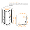 RGW 06083488-84 Душевой уголок 80*80*195 RGW PA-34-B Квадрат/Чёрный/Прозрачное(Принт)/6 мм