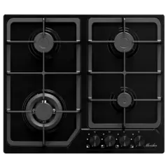 Варочная панель Monsher MSG 63 Noir, газ-контроль, 4 конфорки, эмаль