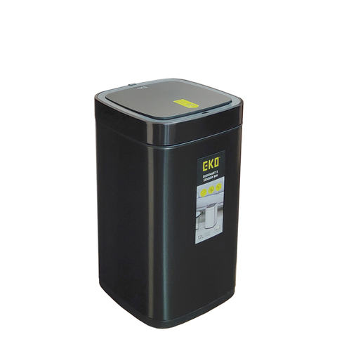 EKO EK9252P-12L-MBS Мусорное ведро сенсорное 12 литров, черный сатин