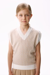 Жилет вязаный гусиные лапки (бронза)