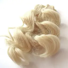 Волосы для кукол, трессы, цвет БЛОНД, кудри 13-15 см*1 метр., набор 2 шт.