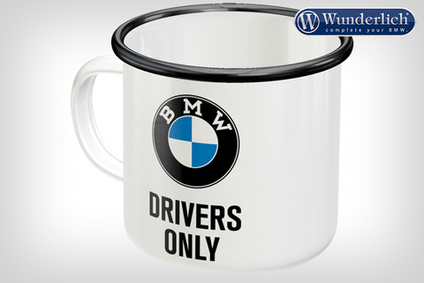 Enamel cup »BMW Drivers Only« from Nostalgic Art