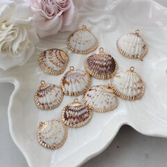 Подвеска Ракушка с позолотой 17-35 на 20-30 мм, РК044