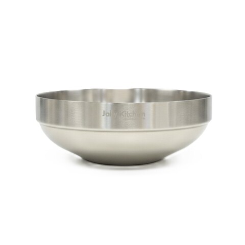 Миска Jolly Kitchen, нержавеющая сталь, двойные стенки, матовая, 19.5 см