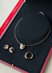 780124- Изящное колье ГОЛОВА ПАНТЕРЫ из серебра 925 пробы в позолоте