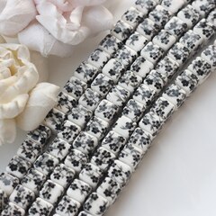 Бусина Кубик, керамика, белая с черной росписью, 8 мм, 1 шт, МК006