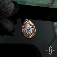 Накрутка "Blob" - Розовое золото - White CZ