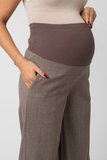 Брюки для беременных 16464 коричневая ёлочка