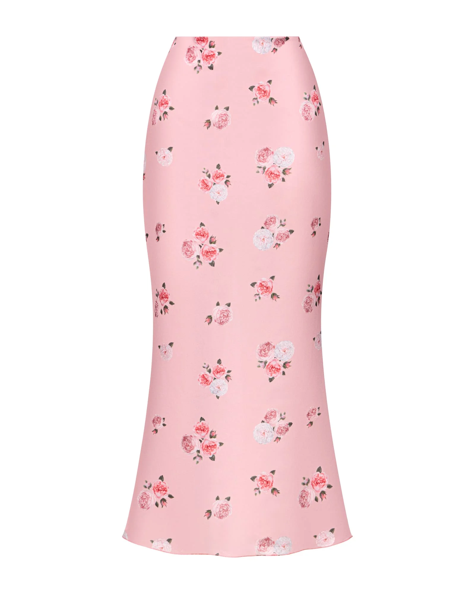 Юбка миди из розового цветочного принта, Розовый