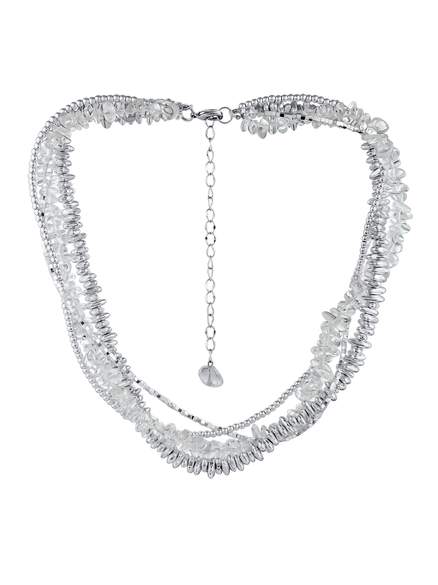 Колье с горным хрусталем и гематитом