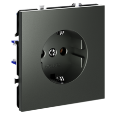 Розетка встраиваемая VOLTUM S70 с заземлением 16А, (титан)