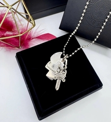 Колье-цепочка с 3мя подвесками в стилистике CHROME HEARTS