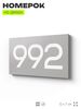 Номер на дверь 992, табличка на дверь для офиса, квартиры, кабинета, аудитории, склада, серая 120х70 мм, Айдентика Технолоджи