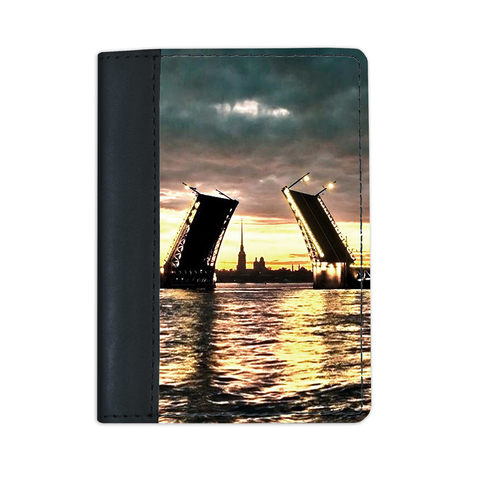 Записная книжка комбинированная "Питерский мост", черная