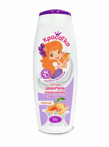 IRIS КРАСОТКА  Детский шампунь-кондиционер ПЕРСИК с пребиотиком флакон 400мл