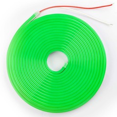 Светодиодная лента гибкий неон LEDbeLED 12V 8x16mm 120 LED/m IP67, зеленый, 5 метров