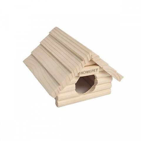 Homepet домик для мелких грызунов деревянный 13 см х 13,5 см х 10 см