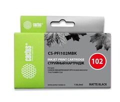 Картридж струйный Cactus CS-PFI102MBK PFI-102MBK черный матовый (130мл) для Canon iPF500/iPF600/iPF700/ MFP M40/iPF765/LP17/LP24