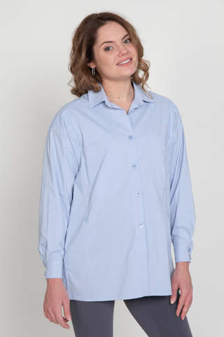 Рубашка для беременных и кормящих 13111 голубой