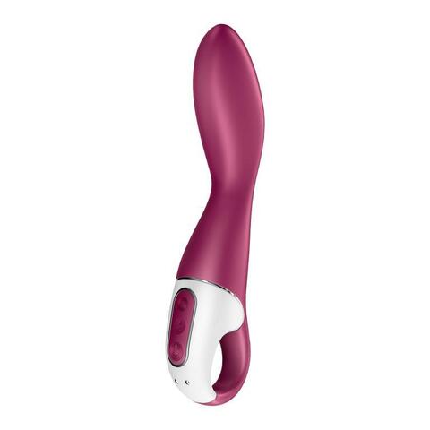 Малиновый вибромассажер для стимуляции G-точки Heated Thrill - 20,6 см. - Satisfyer 4001685