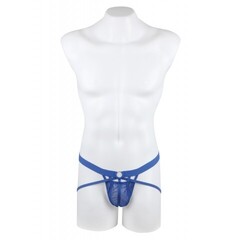 Мужские сексуальные трусики на ремешках синие (S)