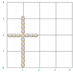 3257-Золотой крест с фианитами из золота 585 пробы