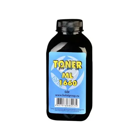 Тонер БУЛАТ ML-1660 для Samsung ML-1660, ML-1865 (Чёрный, банка 60 г)