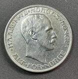 K15890 Норвегия 1917 2 кроны серебро