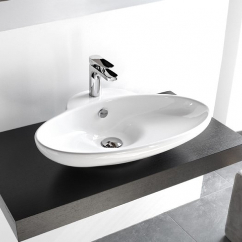 ArtCeram WASHBASINS FUORI 3  Раковина накладная 63х47 см, с 1 отв под смеситель, цвет белый. TFL004 01 00 bi*1