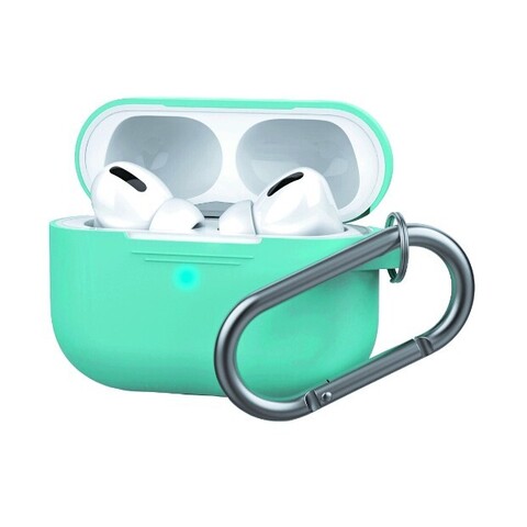 Силиконовый чехол Hang Silicon case LE с карабином для AirPods Pro (Мятный / mint green)