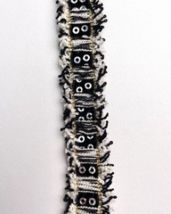 Тесьма с пайетками , цвет: чёрно-белый , ширина 22 мм