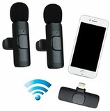 Петличный микрофон беспроводной (2 шт.) для iphone и ipad c Lightning JBH K9 (Черный)