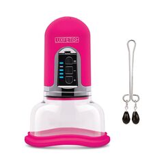 Вакуумный насос-помпа и зажим для клитора Rechargeable 4-Function Auto Pussy Pump With Clit Clamp - 