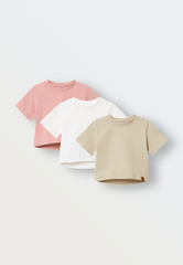 Комплект из 3 футболок (экрю/пудра/топленое молоко)