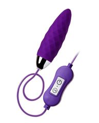Фиолетовое узенькое виброяйцо с пультом управления A-Toys Cony, работающее от USB - 